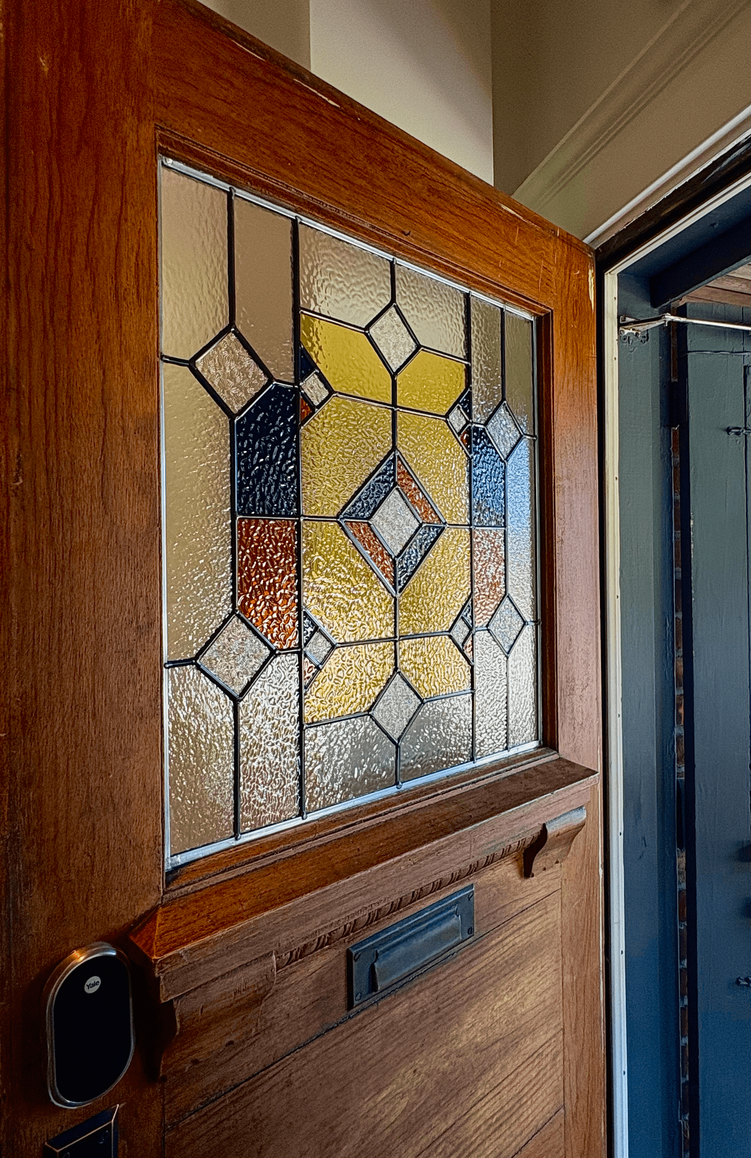 Geometric Front Door Window